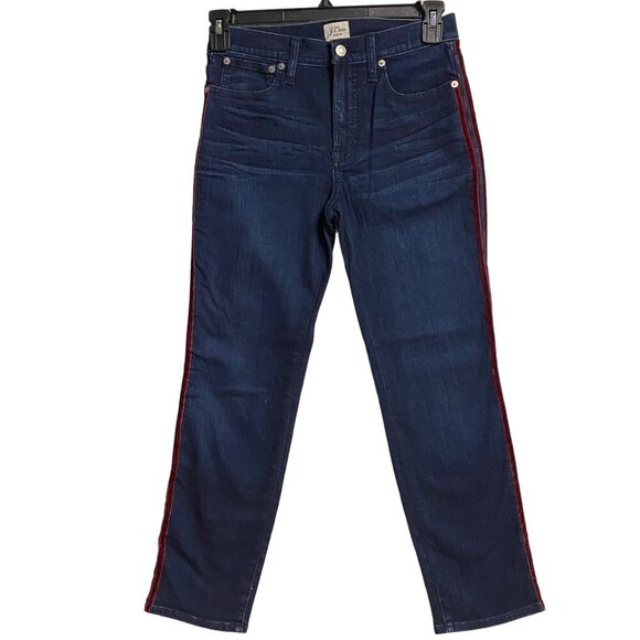 J CREW DENIM VINTAGE STRAIGHT VELVET STRIPEJEANS SIZE 27 - Picture 3 of 8